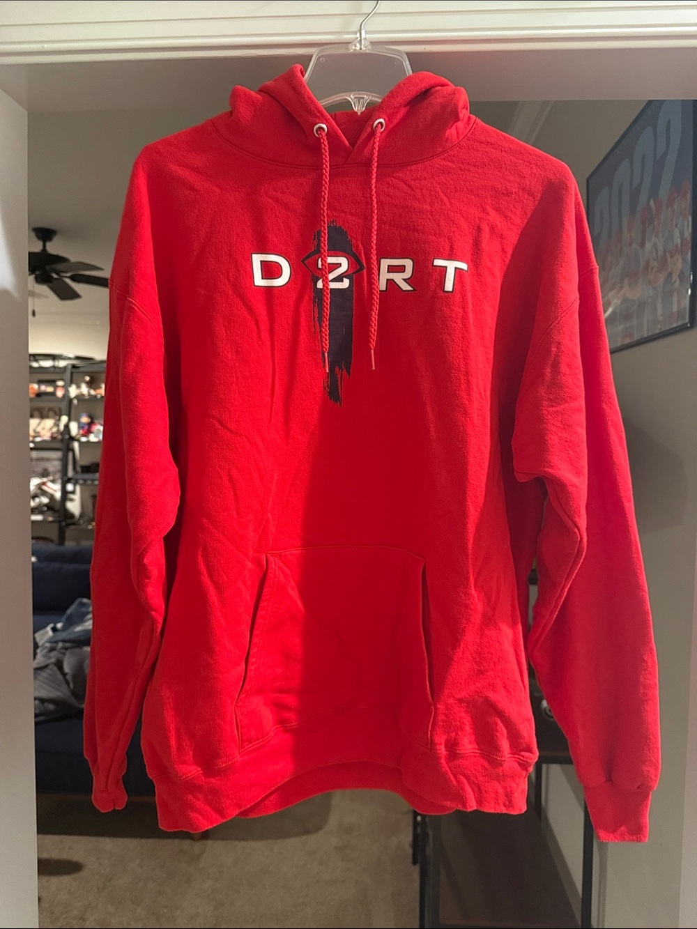 Red Hooded Sweater - Men's Ole Miss Pullover Hoodie “D2RT”